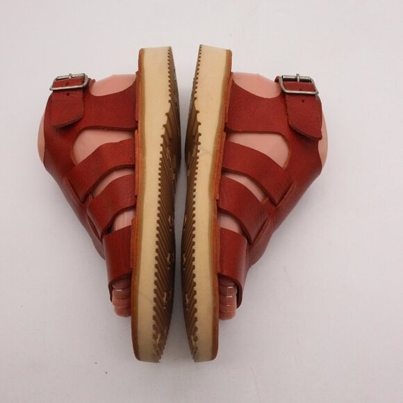 Fracap Italian Leather Orangey Tan Vibram Sandals Women's Size EU 38 Sandal - Picture 8 of 9